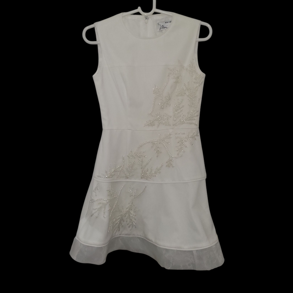 Miri Couture White Bridal Sheath Mini Dress Size Small Wedding Bridal Graduation